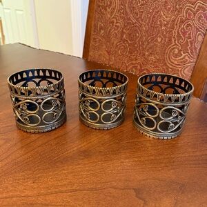 MMA Metropolitan Museum of Art Brass Metal Scroll Wine / Candle / Pencil Holders